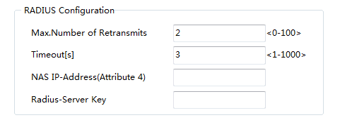 RADIUS Global Configuration Page