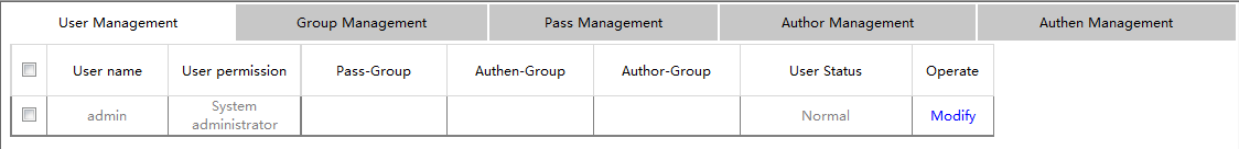 User Management Page