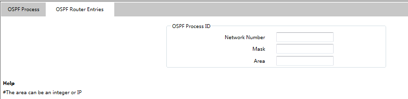 Create OSPF Router Entry Page