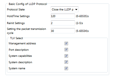 LLDP Basic Configuration Page