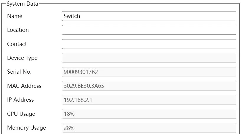 System Information Page