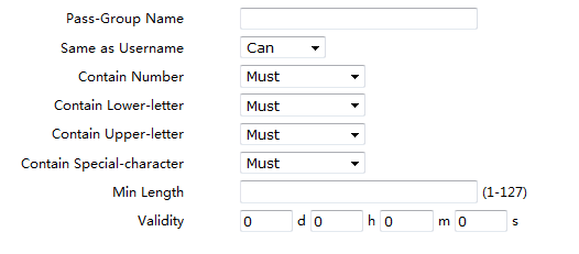 Create Password Rule Page