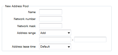Create DHCP Server Pool Page