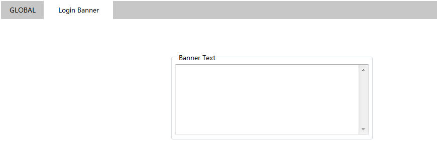 Login Banner Configuration Page