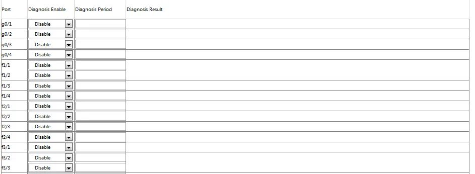 Cable Diagnosis Page