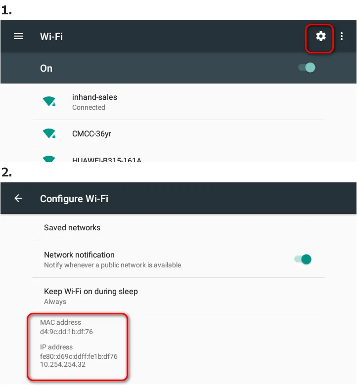 Wi-Fi MAC and IP Address