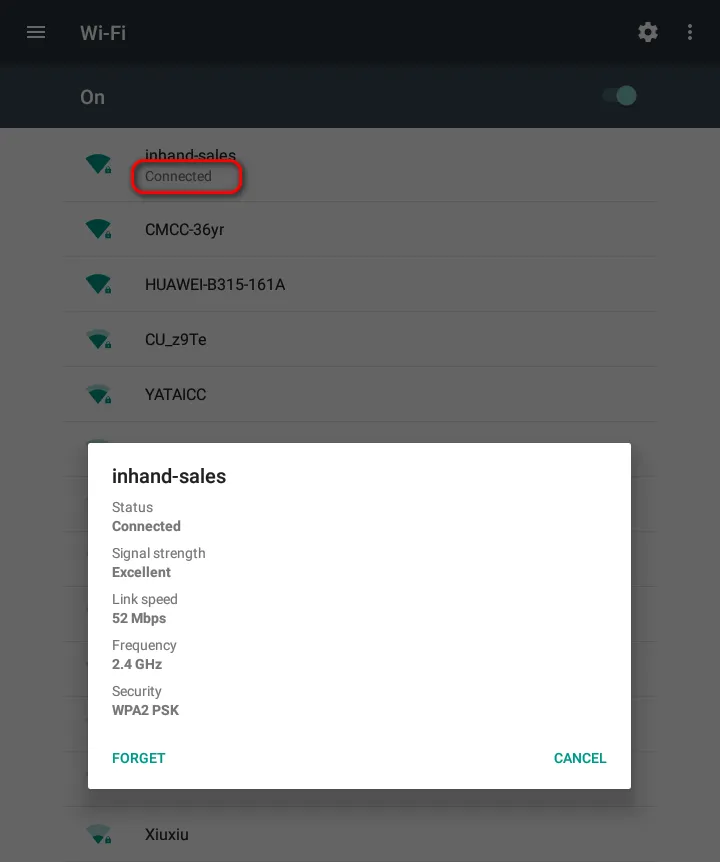 Wi-Fi Connection Status