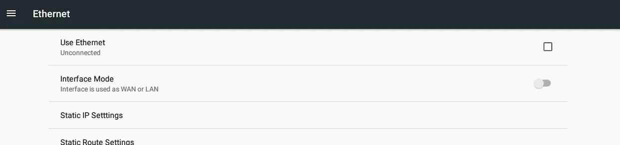 Ethernet Settings