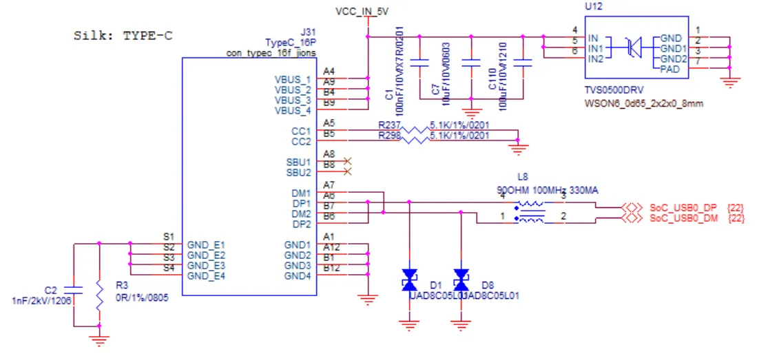 USB-C power input diagram