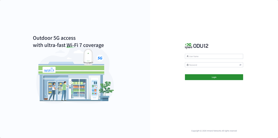 Login page