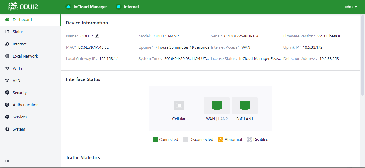 Local page device information