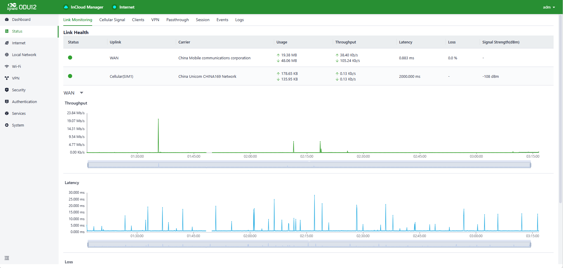 Link monitoring