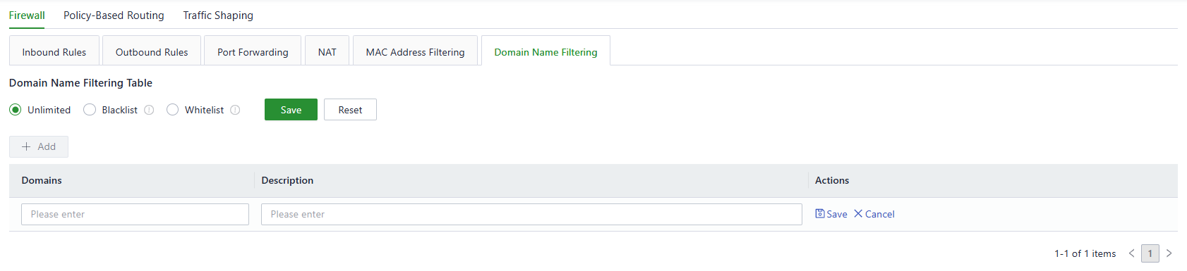 Domain name filtering