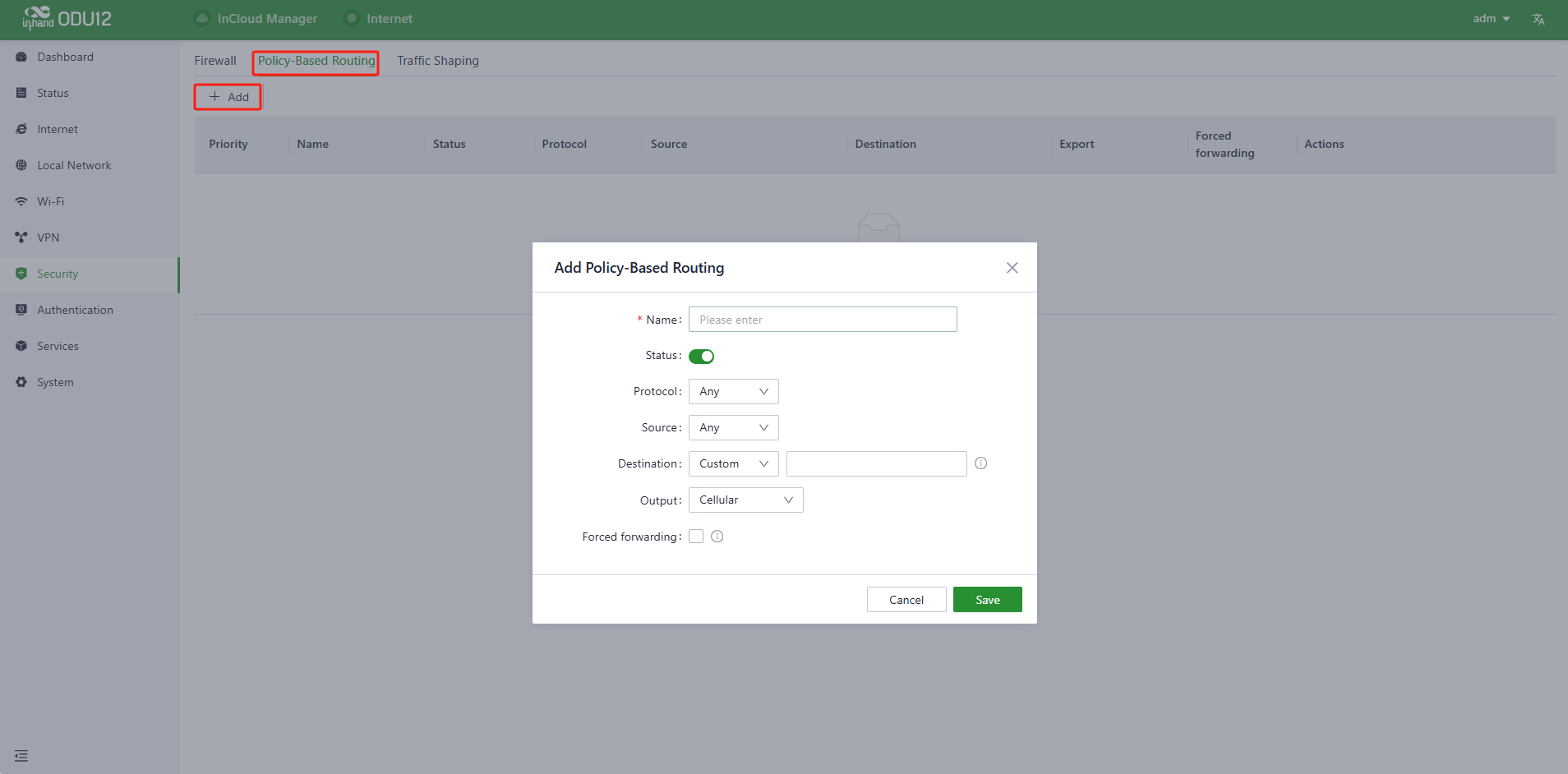 Policy-based routing