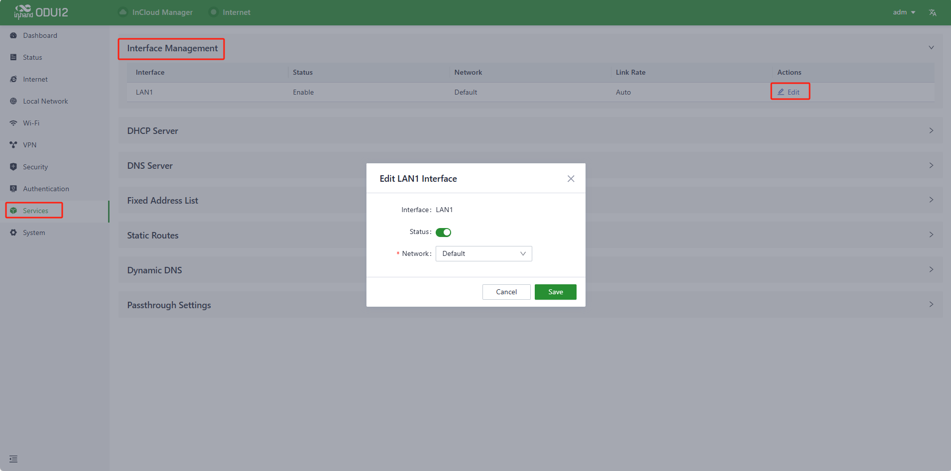 Interface management