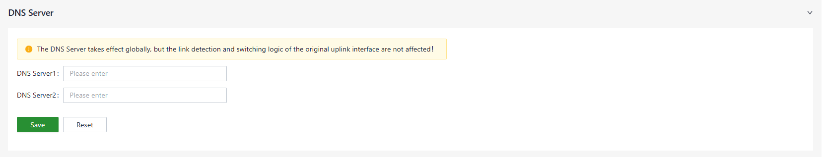DNS settings