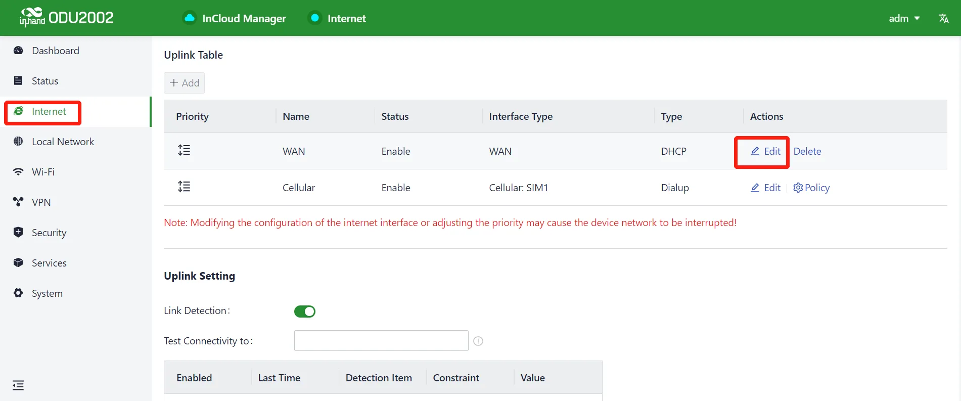 WAN Configuration