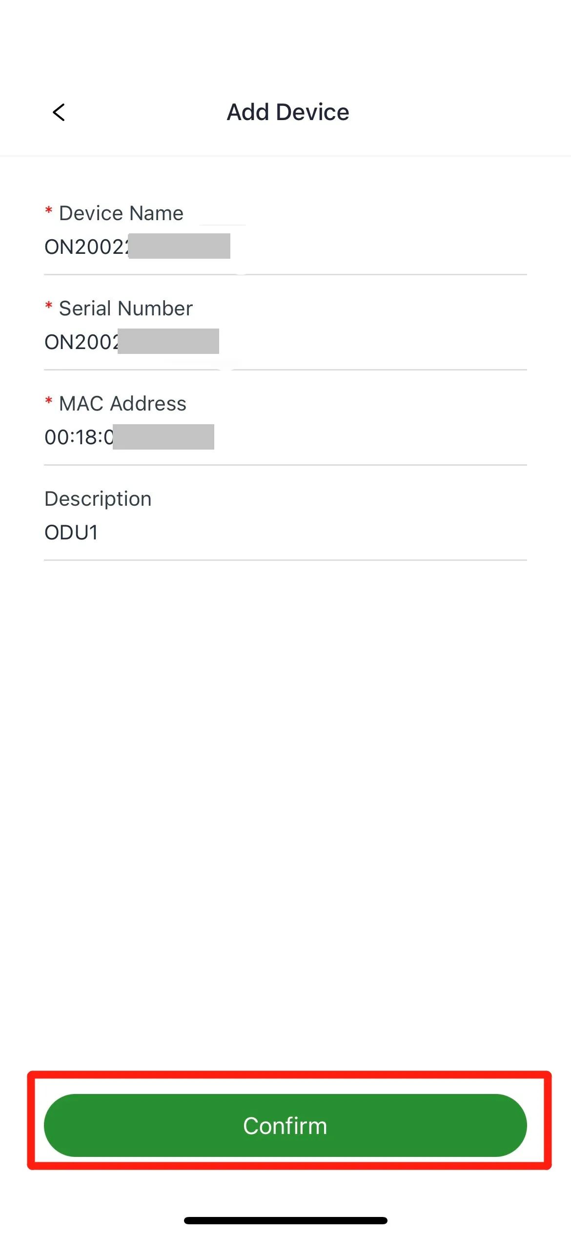 InCloud APP Device Tab