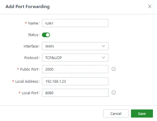 Port Forwarding Example