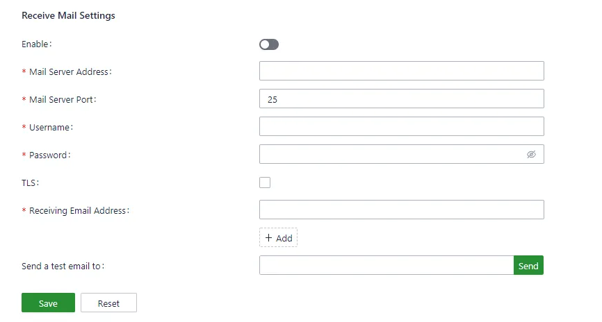Alarm Email Configuration
