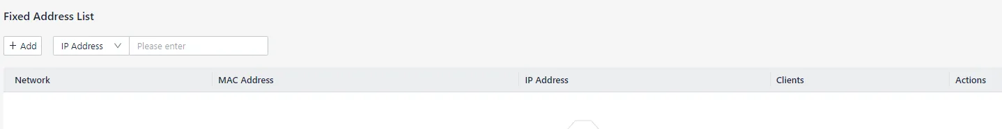 Fixed Address List