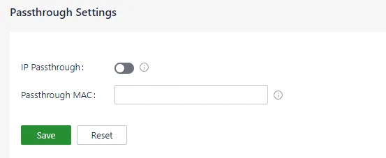 Passthrough Settings