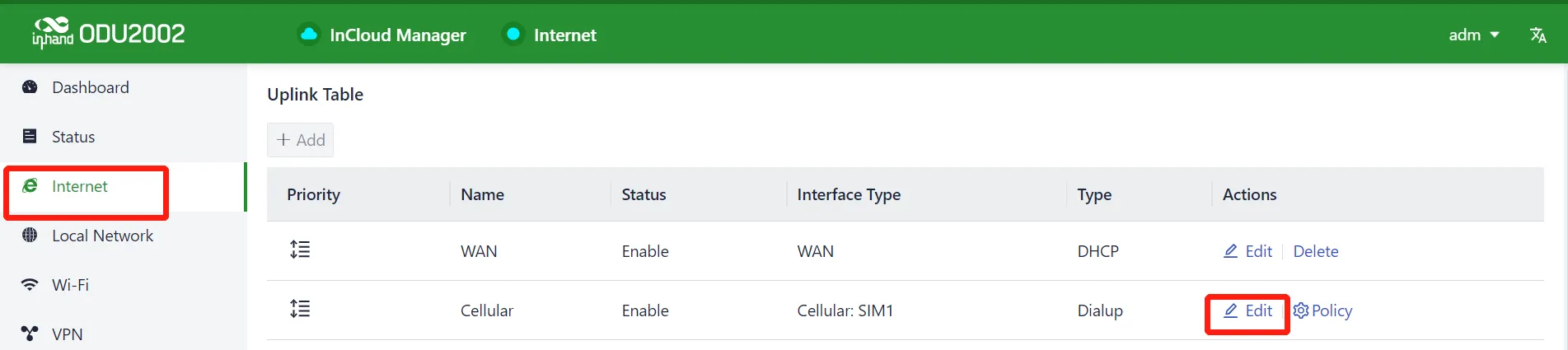 Internet Menu