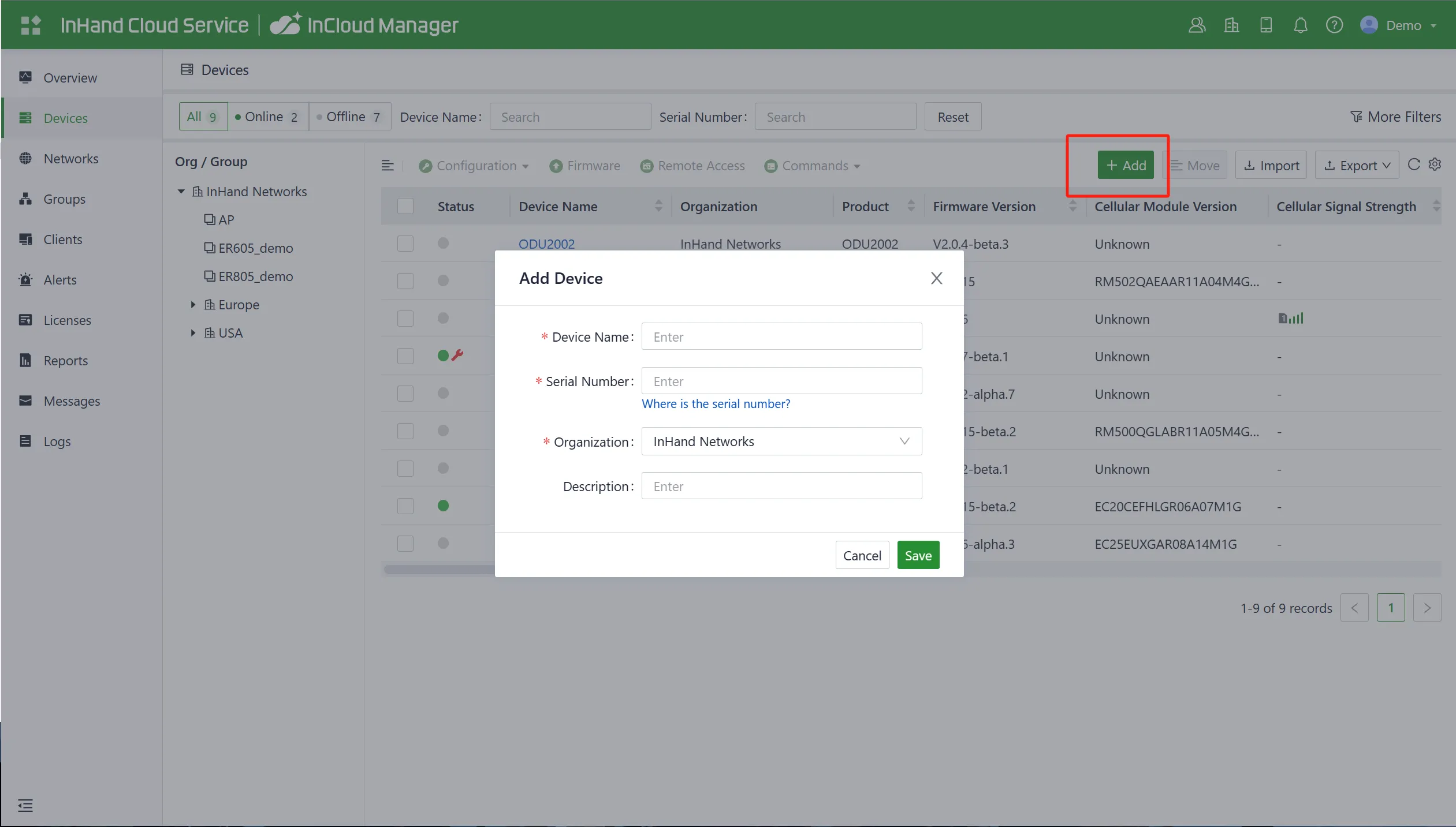 Add Device to Platform