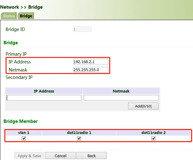 Bridge Port Configuration