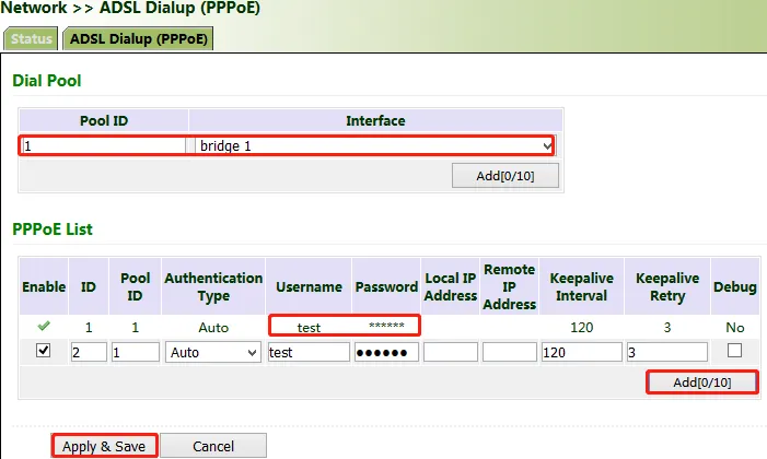 PPPoE Configuration