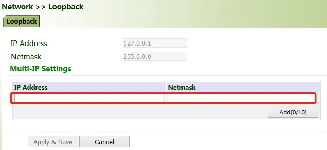 Loopback Port Configuration