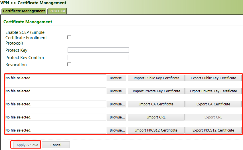 Certificate Import