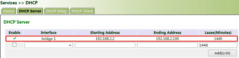 DHCP Server Configuration