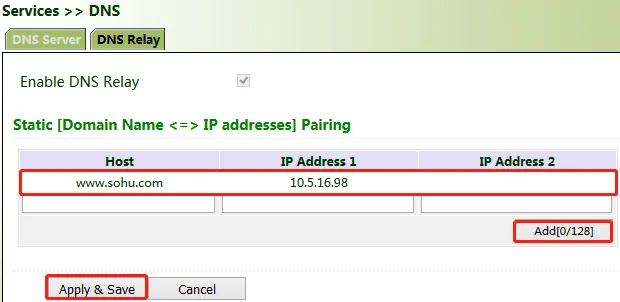 DNS Relay Configuration