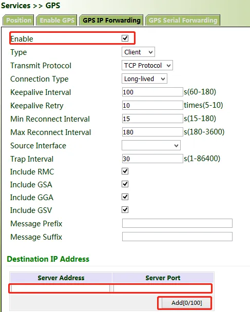 GPS IP Forwarding Client