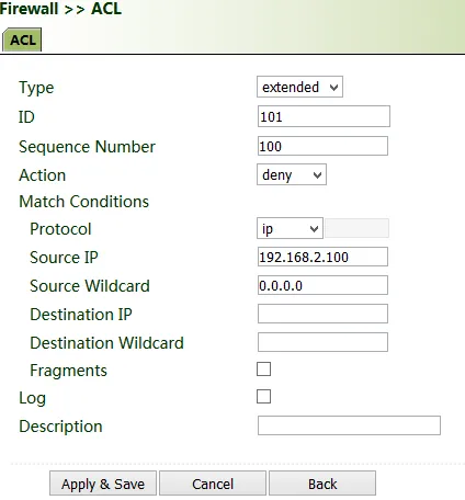 ACL Rule Configuration