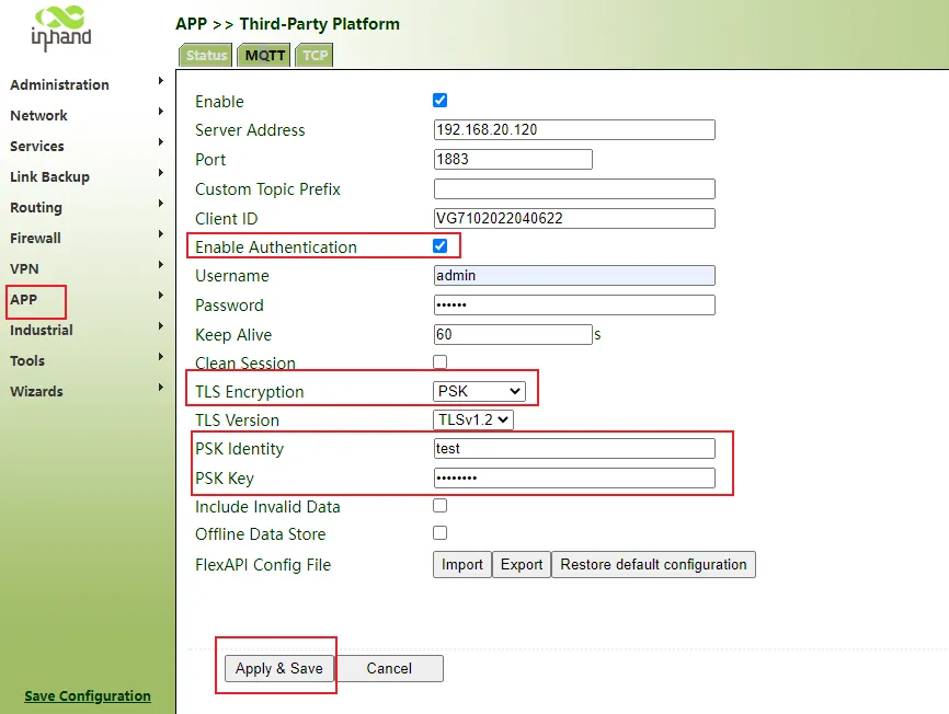 MQTT Authentication and TLS