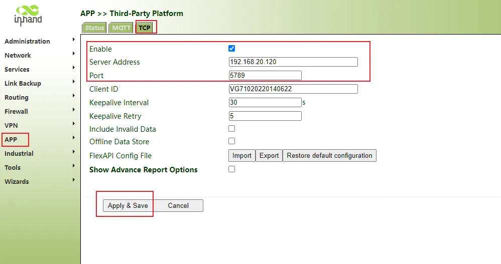 TCP Configuration