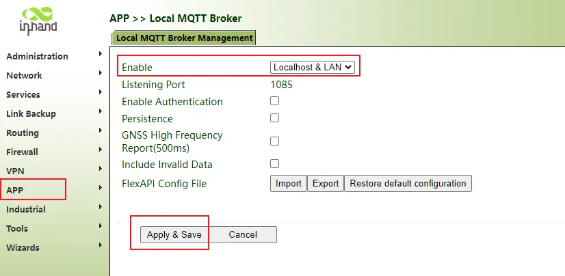 Local MQTT Agent Configuration