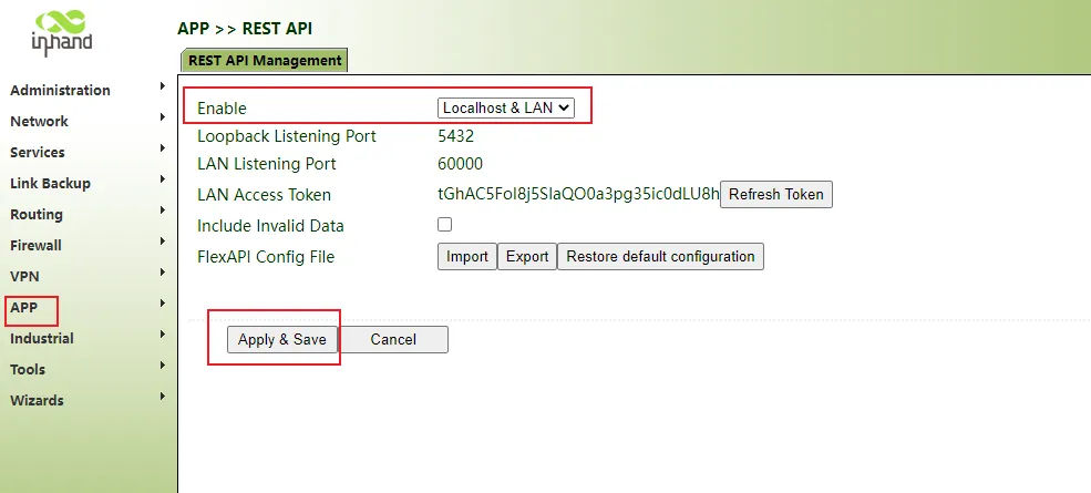 REST API Configuration