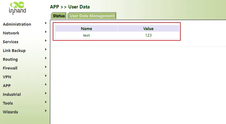 User Data Status