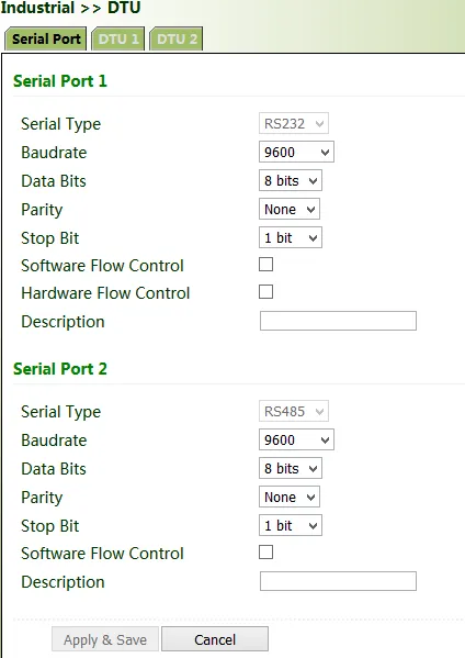 DTU Serial Configuration