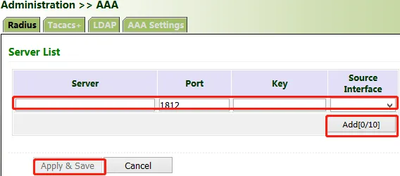 Radius Configuration