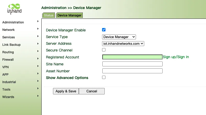 Device Manager configuration details