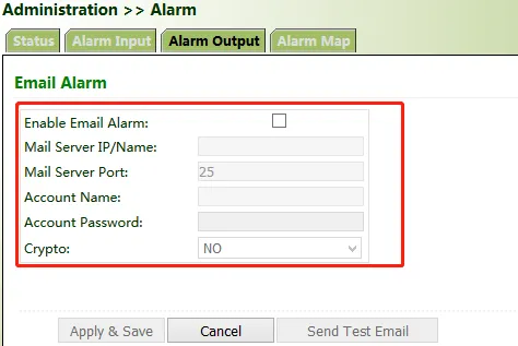 Alarm Output Configuration