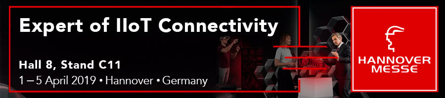 InHand booth at Hannover Messe 2019 showcasing rugged IIoT gateways and routers at Stand C11