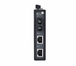 Endüstriyel IoT ağ geçidi AE510, ağ izleme için anten portları ve LED göstergeleriyle donatılmıştır.