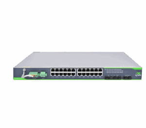 ISM5026U, bağlantı için çoklu Ethernet ve SFP portlarına sahip raf tipi endüstriyel anahtardır.