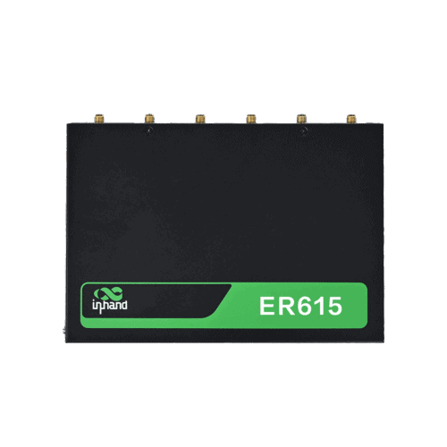 ER615 endüstriyel yönlendirici, kurumsal IoT bağlantısı için portlar, antenler ve LED göstergelerle donatılmıştır.