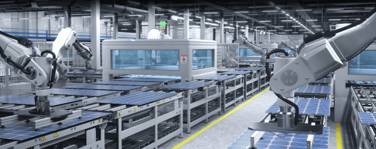 Automatisierte Produktionslinie mit Maschinen, die über den Industrierouter InHand IR624 5G verbunden sind.